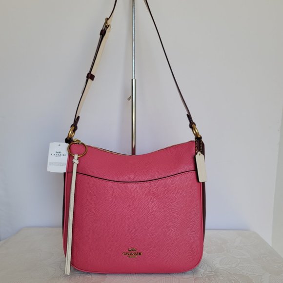 COACH Chaise Colorblocked Pebbled Leather Crossbody- Confetti Pink Multi ⭐ - Picture 5 of 16